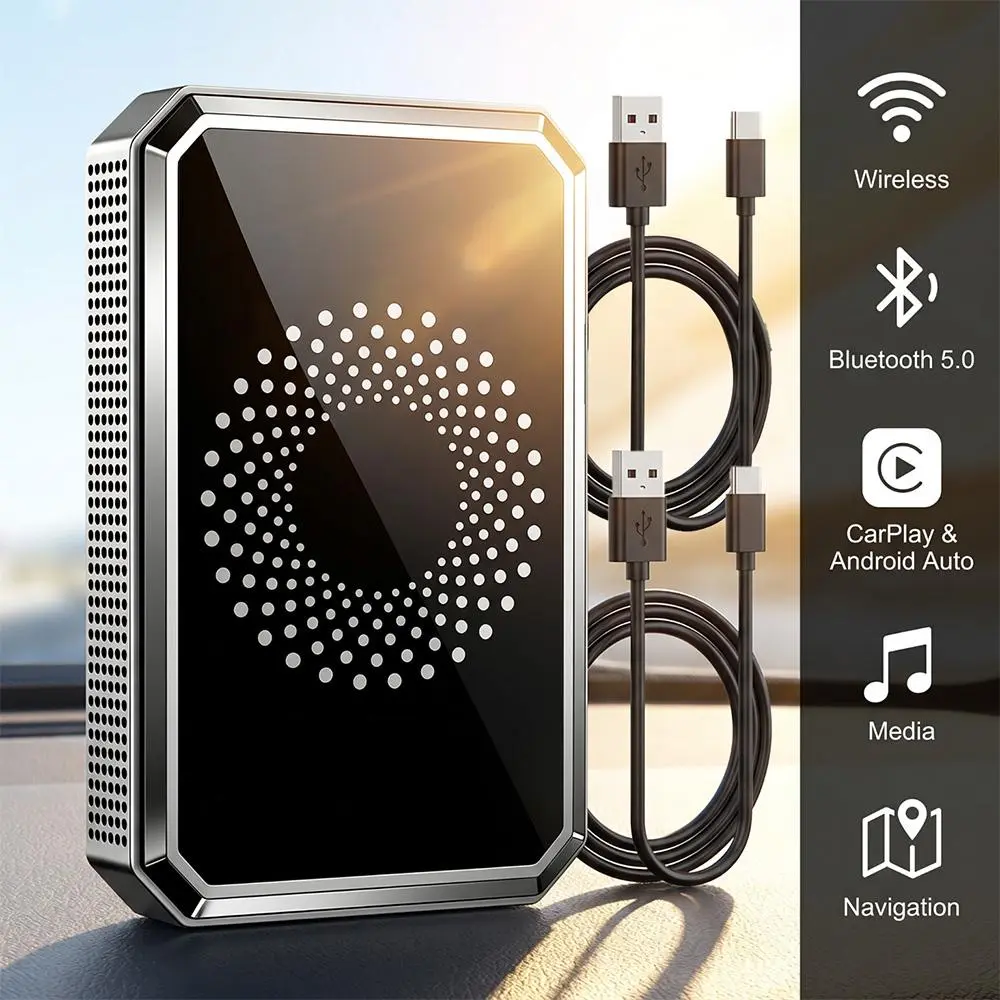 【BackToSchool】Wireless CarPlay Video Box, Watch Streaming Apps on Screen, 3-in-1 USB Drive Adapter