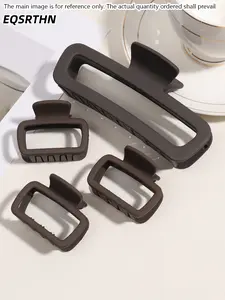 4pcs Matte Hair Claw Clips Set Large Rectangle Nonslip Jaw Clips Medium Square Hair Catch Hairpins Styling Accessories for Women Thick Thin Hair Daily Wear Office Travel French Minimalist Plain Headwear Gift