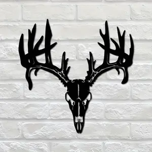 Metal Deer Art Wall Decor Deer Skull Metal Art Metal Deer Signs Deer Head Signs Living Room Wall Art Iron Crafts Wall Stic