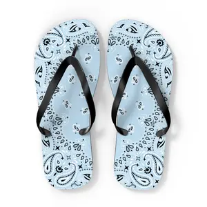 Light blue bandana custom flip flops, Custom unisex Flip-Flops, Mom gift, Mother's Day gift, Gift, Beach, Pool, Summer