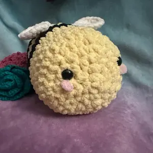 Handmade crochet jumbo bumblebee plush amigurumi