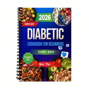 1 Notepad, Cookbook, Diabetes Recipe Planner and Blood Sugar Record, with Diabetes Shopping List and Three Meals Recipes, Weekly Planning and Recording Function, Suitable for Birthday Gifts, Clinic Use, 5.5 * 8.3 Inches