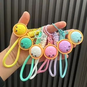 Cute Mini Dumpling Keychain, Adorable Cartoon Pendant for Backpacks, Keys & Bags, Kids & Gifts, Soft & Durable