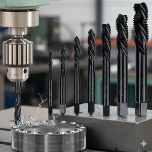 High Hardness Nitrided Coated Tap Set: Professional Thread Repair Kit, Cobalt-Alloy Anti-Break Taps, High Torque Spiral Flute Design, Wear-Resistant for Auto Repair, Metalworking, Heavy Duty. Metric Thread Tap Tools 5pc & 7pc Sets.