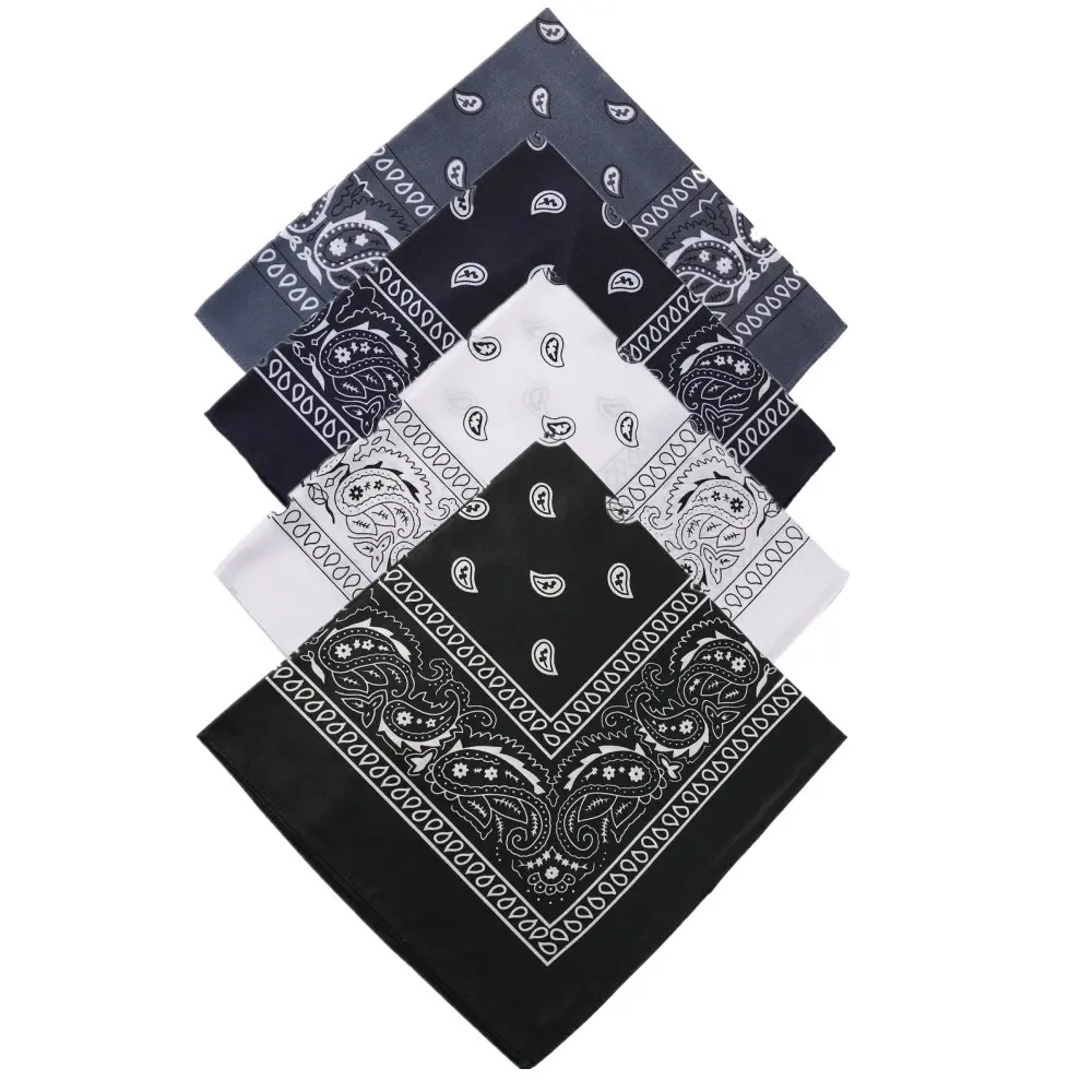 4pcs Large Bandanas for Men & Women, Multi-Purpose Bandana Headbands, Square Head Scarf