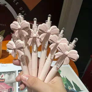 6pcs Bow Party Gel Pens Gift Set, Cute High-Quality Click Pens, Aesthetic Pens, Smooth Writing Pens for Girls, Perfect Party Favors and Gifts, Rollerball Pen Set