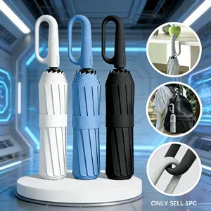 Auto Open Folding Umbrella with Quick-Release Handle, Windproof Portable Rain Umbrella, Unisex Fashion Car Umbrella, All Weather Use