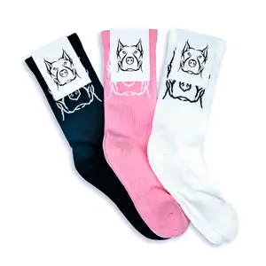 NO DAYS OFF Socks - Pit Bull Dog Logo Socks - Unisex, One Size Fits All, Crew Socks - Pack of 3 Pairs