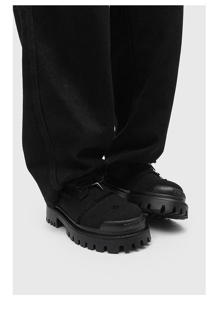 Retro Port Style  Head Leather Shoes, Men's Spring Autumn Chunky Sole Hidden Heel Shoes, Stylist Fashion Casual Shoes