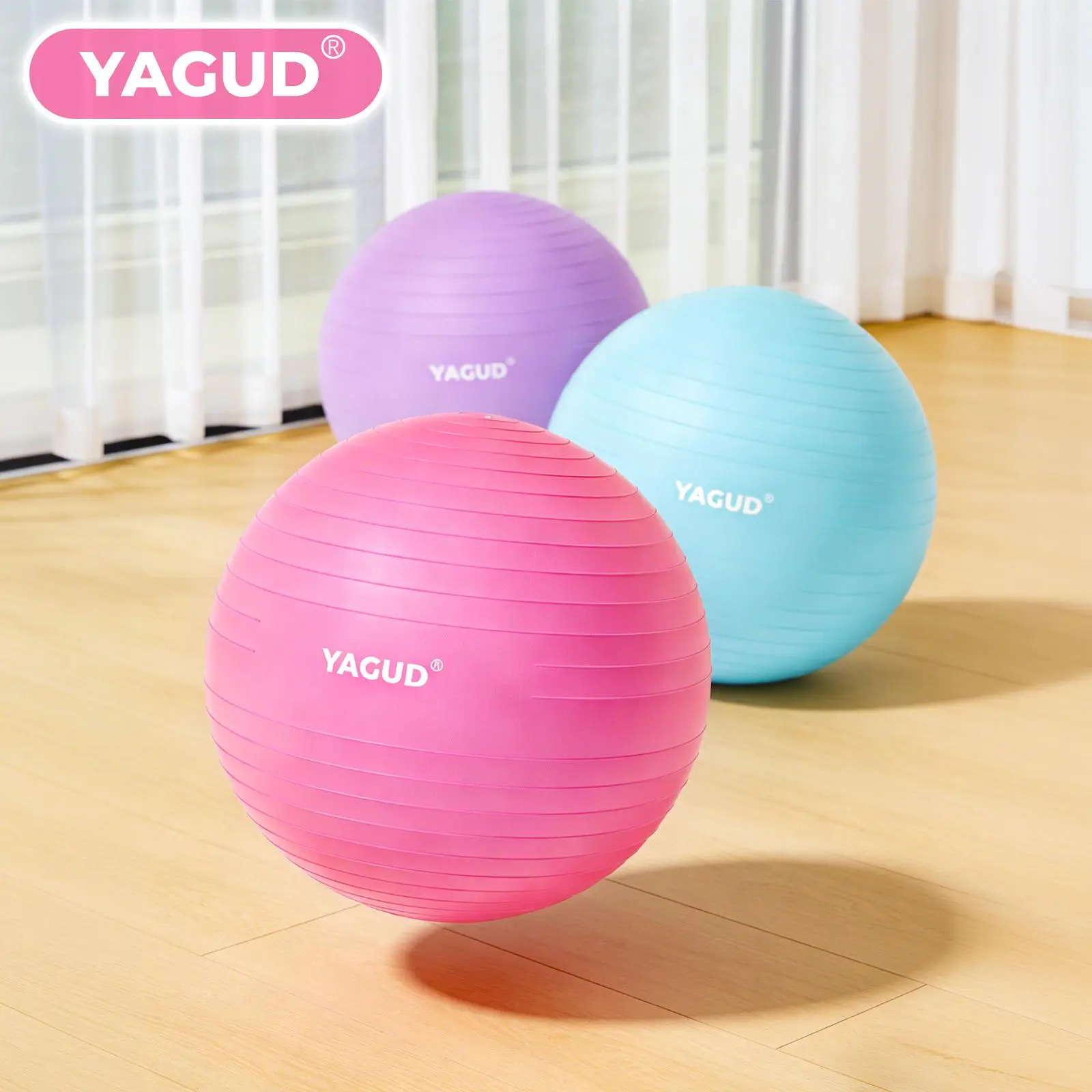 Yoga Ball Exercise Ball Anti Slip Heavy Duty for Fitness, Balance & Core Workout, 440 lbs Weight Capacity summerwins