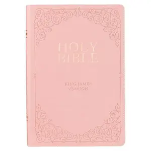 KJV Bible Giant Print Full-Size Faux Leather, Pink)