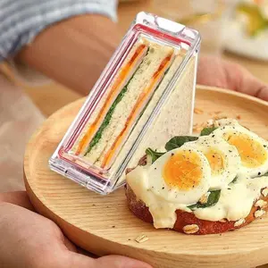 Portable Sandwich Container, 1 Count Clear Sandwich Storage Box, Sandwich Holder, Sandwich Container for Home Kitchen Picnic
