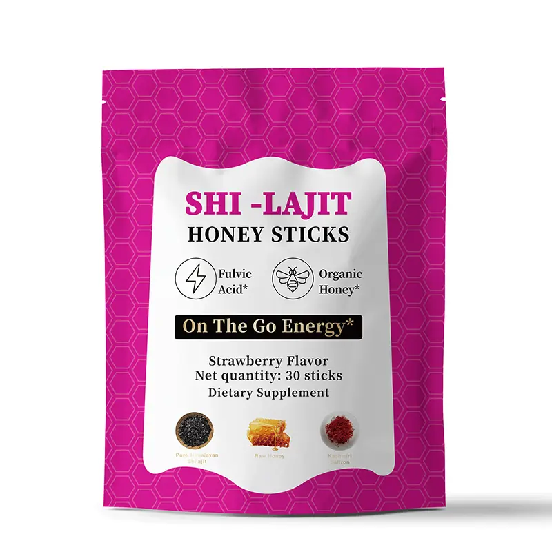 Women Multi-Mineral Honey Sticks, Strawberry Flavor, Natural Energy & Vitality Booster with Himalaya Shilajit & Saffron for Hormonal Balance, Focus & Stamina