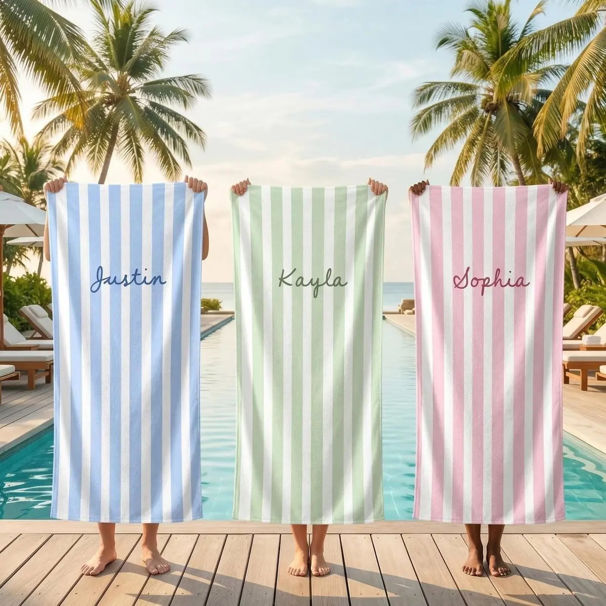 Personalized Monogrammed Beach Towel With Name, Custom Name Bachelorette Party Beach Towel, Custom Bachelorette Party Gift