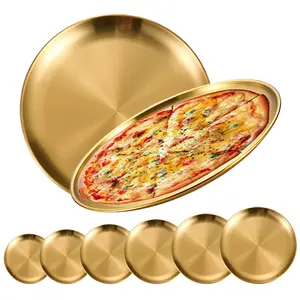 Stainless Steel Dinner Plate, 2 Counts/set Round Dinner Plate, Durable Luxury Matte Finish Dishwasher Safe Plate for Home, Outdoor, Camping, Snack & Barbecue, Camping Kitchenware