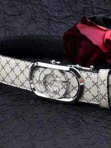 Men's Business Fashion G Letter Design Belt, Casual Dress Belt, Casual Waistband for Jeans Trousers, Trendy All-match & Exquisite Belt for Birthday Gift, Letter Buckle Belt, Leather Adjustable Belts
