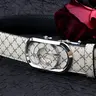 Men's Fashion Business G Letter Design Belt, Casual Dress Belt with Buckle, Casual Waistband for Jeans Trousers, Leather Adjustable Belts, Trendy & Exquisite Letter Buckle Belt, Ideal Birthday Gift