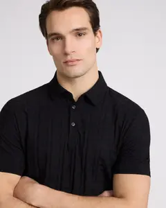 Express Textured Geo Cotton-Blend Jacquard Polo