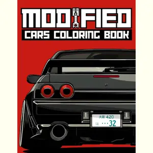 Modified Cars Coloring Book: JDM, Retro & Sport Car Illustrations for Adults and Kids