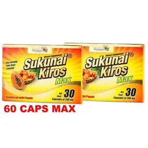 2 PACK Sukunai Kiros MAX 60 CAPS Original Con Mango Africano Bromelina- 60 DAY Daily Herbal Supplement