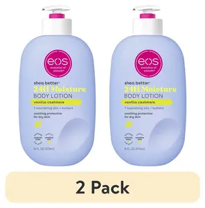 (2 Pack) Eos Shea Better 24H Moisture Body Lotion, Vanilla Cashmere, for Dry Skin, 16 Fl Oz EOS