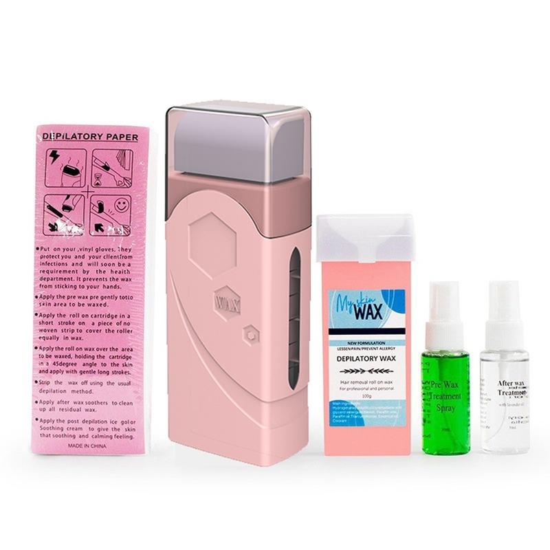 Roll On Wax kit,Waxing Kit for Women, Wax Roller, Roll On Wax Warmer for Hair Removal,at Home Waxing Kit for body face leg ,Soft Wax Heater