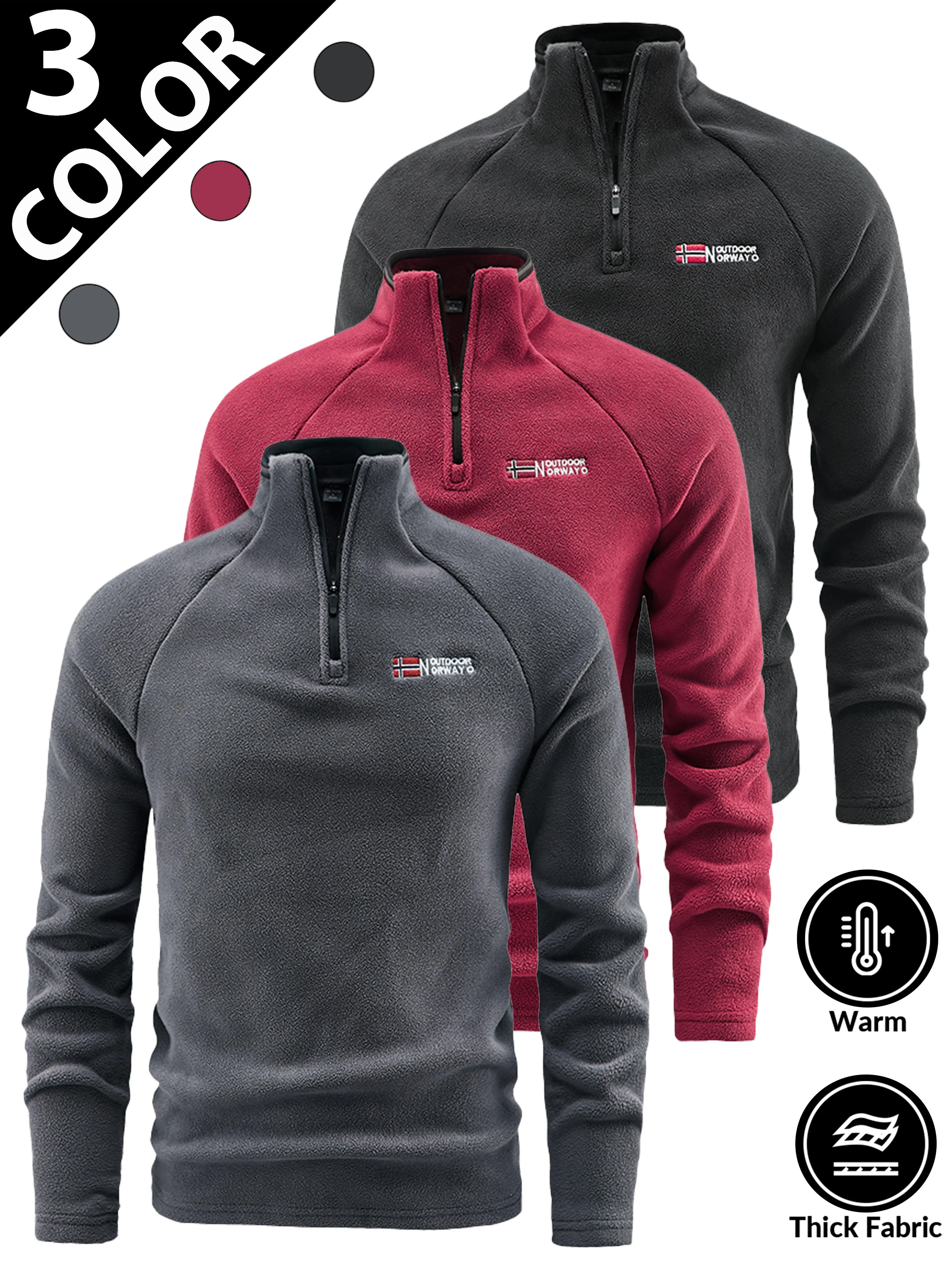 2026 Men's Thermal Fleece Base Layer Pullover, Crew Neck Long Sleeve Inner Top for Hoodies/Jackets Outerwear, Premium Polar Fleece with Lightweight, Breathable, Heat-Retaining Properties