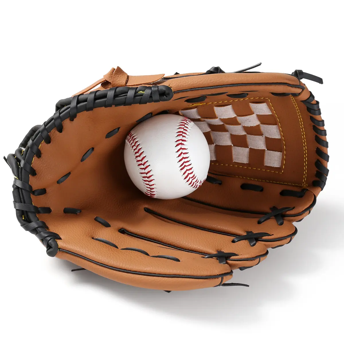 Unisex Thick Infield Pitcher's Baseball & Softball Glove - Youth & Adult Training Equipment, 10.5In Multi-Size, Full Leather Lining, Shock-Absorbing, Durable, Eco-Friendly PVC, Imitation Cowhide Inner Layer, PU, Synthetic Leather, Blue & Black, Adults, Un