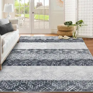 Runner Rug Modern Abstract Patchwork Pattern Printed Runner Rug Machine Washable Throw Carpet Stain Resistant Easy Cleaning Carpet With Non-Slip Backing For Kitchen Hallway Laundry