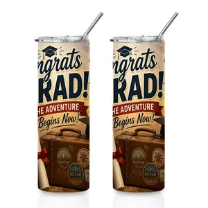 20oz Congrats Grad Adventure Begins Now Stainless Steel Tumbler， Tumbler with Lid Vacuum Insulated Travel Mug， Coffee Cups With Lids， Perfect Gifts For Birthday Holidays Gifts For Women and Men