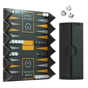 VentureBoard VB Backgammon - Ultra-Compact Portable Game with 32 Pieces 2 Dice & Water-Resistant Satchel Pre-Order Ships in 2 Weeks