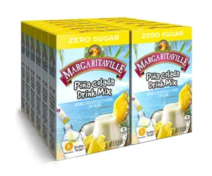 Margaritaville Singles To Go Water Drink Mix - Pina Colada Flavored, Non-Alcoholic Powder Sticks (12 Boxes with 6 Packets Each - 72 Total Servings), 0.65 Ounce (Pack of 12)