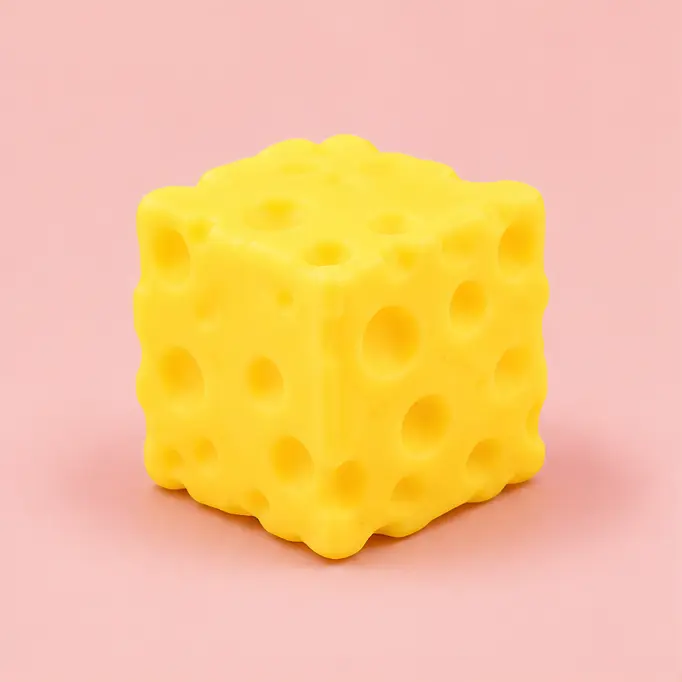 Silicone Cheese Squishy Block Squeeze Toy for Small Animals - Sensory Fidget Relief, Decompression Squeeze Pet Toy