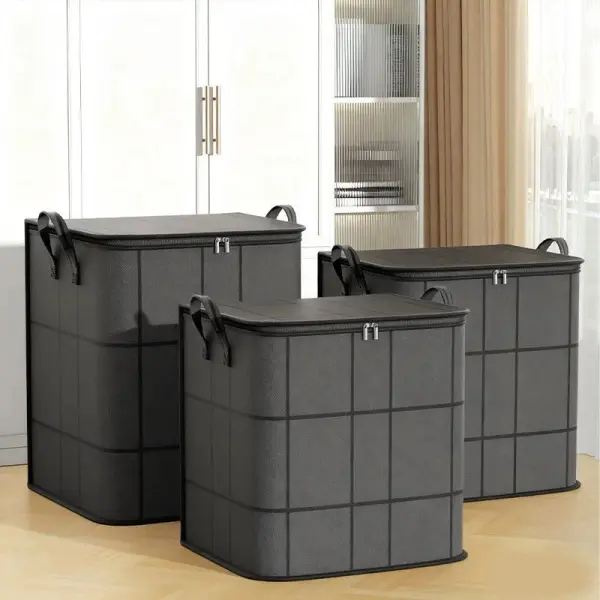 3 Pcs/Set Moving Bags with Handles for Storage |  Foldable Heavy Duty Packing Bags for Clothes | Large Capacity Quilt Blanket Storage Totes | Reusable Moving and Organization Bags for Home Use