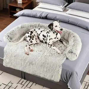 Plush Dog Bed Sofa, Shaped Beds, Calming Large Dog Bed, Detachable Washable Pet Pad, Suitable for Large Medium Small Dogs and Cats