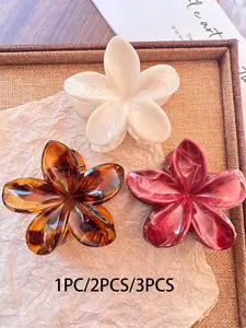 Elegant Floral Design Hair Clip Set, 3pcs/2pc 8cm/3.15in Multicolor Options, Perfect for Stylish Everyday Wear & Special Occasions, Flower Hair Clip