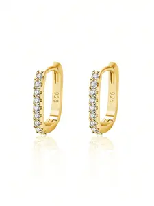 Elegant Zircon Earrings for Women, 925 Sterling Silver Jewelry Gift, Perfect for Weddings & Birthdays, Daily Wear Accessories