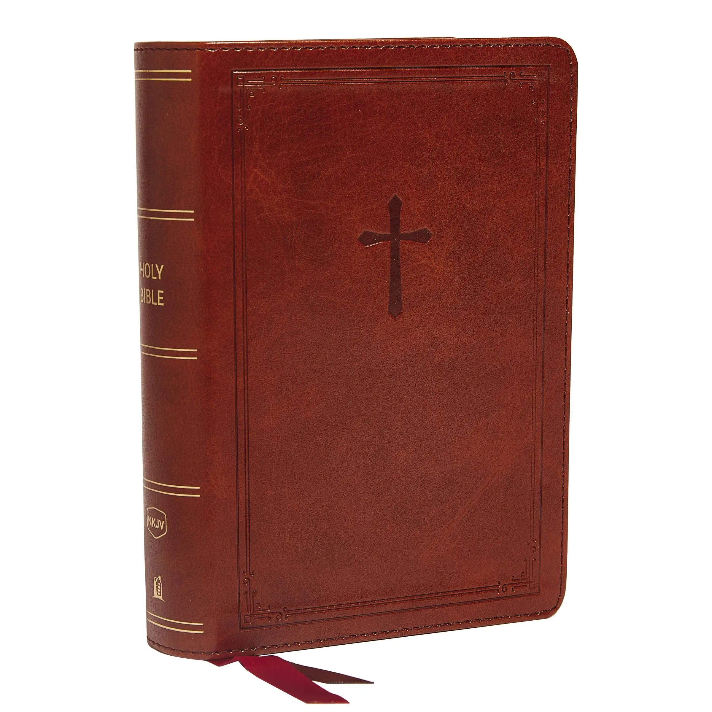 NKJV, End-of-Verse Reference Bible, Compact, Leathersoft, Brown, Red Letter, Comfort Print: Holy Bible, New King James Version by Thomas Nelson [Leathersoft Book]