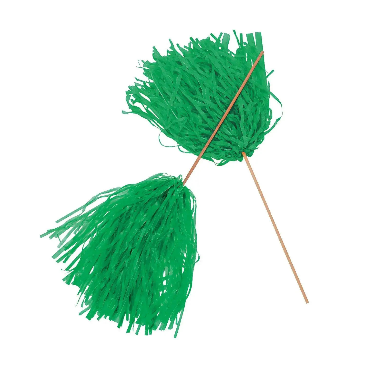12" Bright Green School Spirit Cheer Plastic Pom-Poms - 24 Pc., Sports Day, Games
