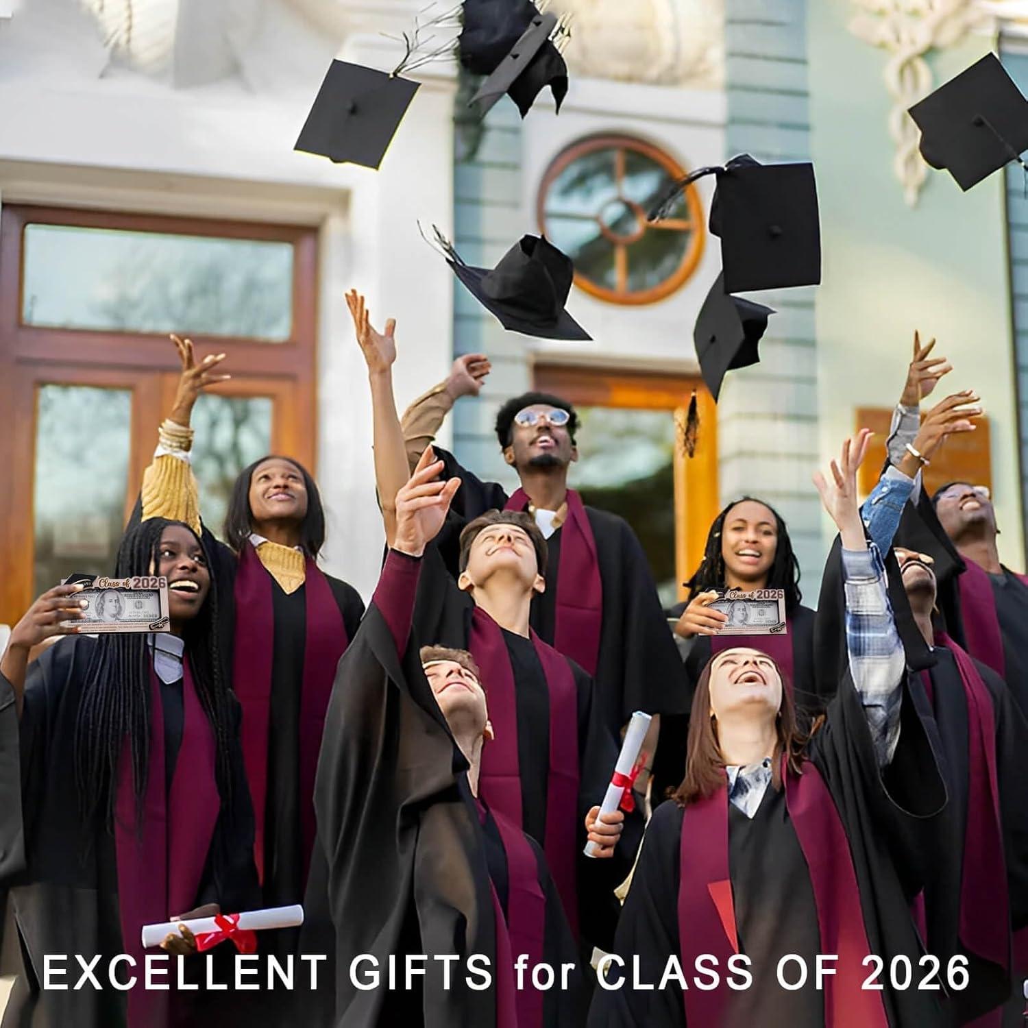 Graduation Gifts 2026 Money Holder, Wooden Graduation Money Cash Envelope Box for Class of 2026 Senior College University Graduates Holiday for Son Daughter