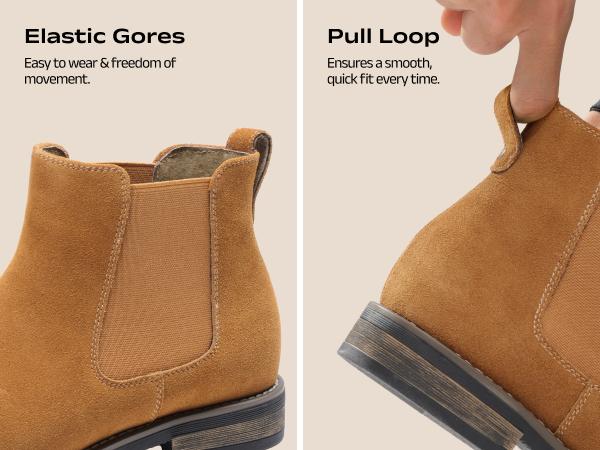 【BRUNO MARC Anniversary】 Men's Timeless Suede Slip-On Ankle Boots - Comfortable Walking Shoes, Stylish Casual Dress Footwear for Fall-Winter, Black Shoes