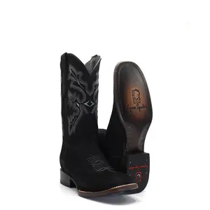 2565012601 - Vaquero Signature Men's Wide Square Toe Boots Nobuck Black