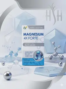 HSH 4xFORTE Magnesium Capsules, 60-Count Healthcare Herbal Supplement