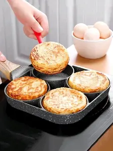 frying pan with 4 section for  eggs & hamburgers