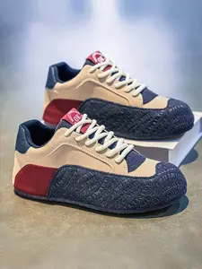 Men's New Style Durable Lifestyle Colorblock Sneakers, Fashionable Thick Sole Casual Sports Shoes, Versatile Low-Top Footwear for Everyday Wear