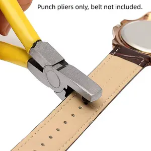Manual Mini Hand-Punch Tool with Punching Die, 5-Inch Compact Leather & DIY Crafting Device, Hole Making for Watchbands, Compatible with Narrow Materials