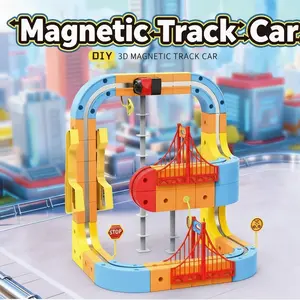 Magnetic Track Car Set – Electric Monorail Train Cube Toy for Creative Play & Learning