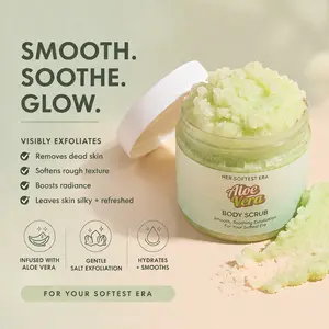 Her Softest Era Smooth Glow Exfoliate Body Scrub with Vitamin B3, Infused with Aloe Vera, Salt Exfoliation that Hydrates & Smooths