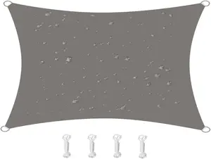 SUNLAX Waterproof Rectangle Shade Sail for Backyard Deck Patio Garden