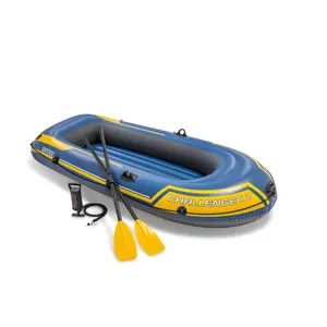 Intex Challenger 2 Inflatable 2 Person Floating Boat Raft Set w/ Oars & Air Pump Intex Challenger 2 Inflatable 2 Person Floating Boat Raft Set w/ Oars & Air Pump